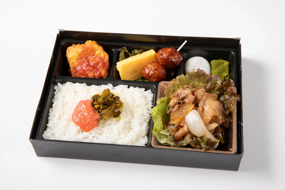 特製ダレの生姜焼きと明太高菜ご飯の贅沢御膳