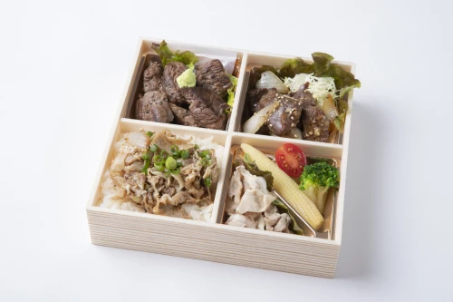 サイコロステーキ&焼肉ハラミ&カルビ重御膳