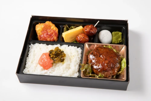 自家製ハンバーグと明太高菜ご飯の贅沢御膳