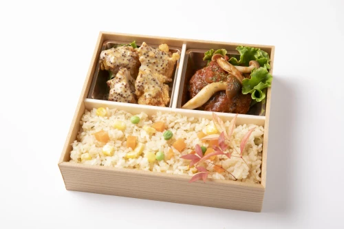 煮込みハンバーグ&ハニーマスタードチキン御膳