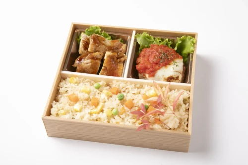 トマトチーズハンバーグ&グリルチキン御膳