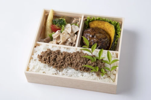自家製ハンバーグ＆自家製牛そぼろ重御膳